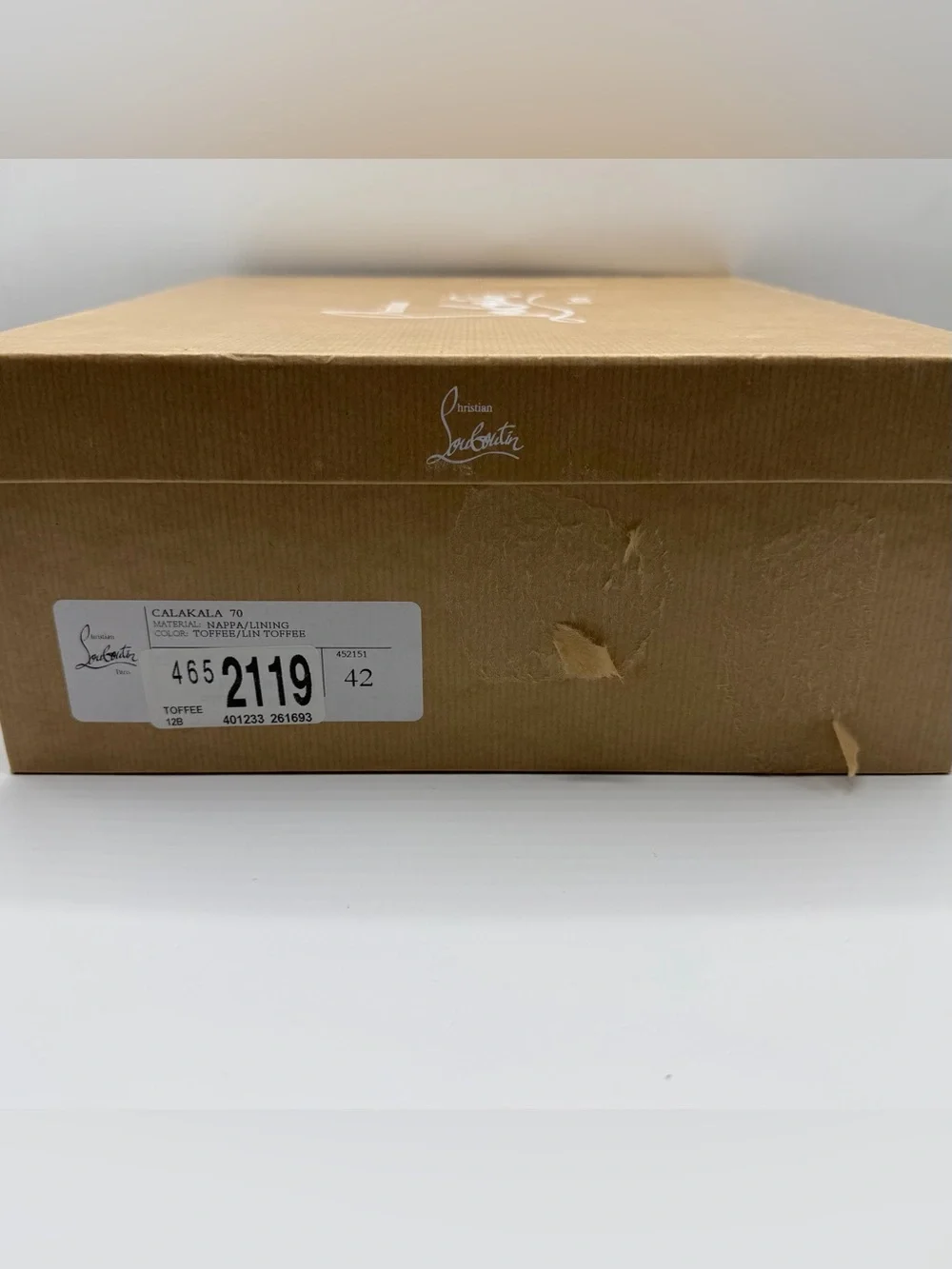 NIB Christian Louboutin Calakala 70 mm Toffee Tan Leather Platform Heel Pumps